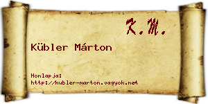 Kübler Márton névjegykártya