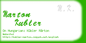 marton kubler business card