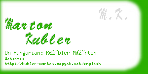 marton kubler business card